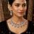 maroon rhodium-plated agate stone necklace set with earrings & maang tikka
