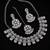 baby pink rhodium-plated agate stone necklace set with earrings & maang tikka