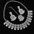 white rhodium-plated agate stone necklace set with earrings & maang tikka