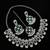 green rhodium-plated agate stone necklace set with earrings & maang tikka