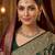 pink pista mehndi-plated agate stone necklace set with earrings & maang tikka