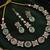 pink pista mehndi-plated agate stone necklace set with earrings & maang tikka