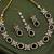 black mehndi-plated agate stone necklace set with earrings & maang tikka