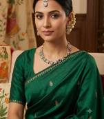 multicolor mehndi-plated agate stone necklace set with earrings & maang tikka