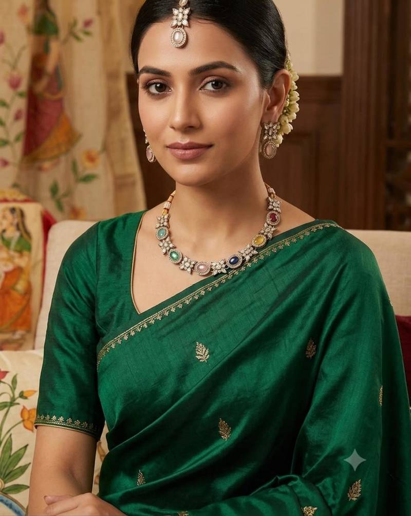 multicolor mehndi-plated agate stone necklace set with earrings & maang tikka