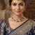 blue mehndi-plated agate stone necklace set with earrings & maang tikka