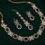 blue mehndi-plated agate stone necklace set with earrings & maang tikka