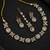 white pink mehndi-plated agate stone necklace set with earrings & maang tikka