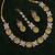 yellow pink mehndi-plated agate stone necklace set with earrings & maang tikka
