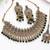 green mehndi-plated agate stone necklace set with earrings & maang tikka