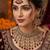 maroon mehndi-plated agate stone necklace set with earrings & maang tikka