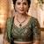green mehndi-plated agate stone necklace set with earrings & maang tikka