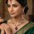 maroon mehndi-plated agate stone necklace set with earrings & maang tikka