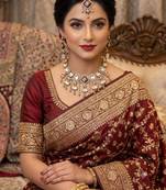 purple mehndi-plated agate stone necklace set with earrings & maang tikka