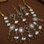 green mehndi-plated agate stone necklace set with earrings & maang tikka