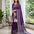 Purple Colour Mirror Work Border And Red Pallu With Red Tassels (Latkan) With Ajarakh Print Gajji Silk Saree