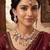 pink mehndi-plated agate stone necklace set with earrings & maang tikka