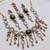 green mehndi-plated agate stone necklace set with earrings & maang tikka