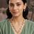 pink mehndi-plated agate stone necklace set with earrings & kundan