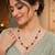 black mehndi-plated agate stone necklace set with earrings & kundan