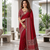 Red Colour Mirror Work Border And Red Pallu With Red Tassels (Latkan) With Ajarakh Print Gajji Silk Saree