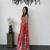 Red Colour Mirror Work Border And Red Pallu With Red Tassels (Latkan) With Ajarakh Print Gajji Silk Saree