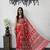 Red Colour Mirror Work Border And Red Pallu With Red Tassels (Latkan) With Ajarakh Print Gajji Silk Saree