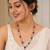 purple mehndi-plated agate stone necklace set with earrings & kundan