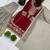 Red faux georgette embroidered palazzo suit with dupatta