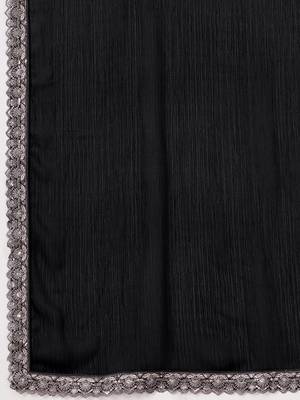 Chiffon Sequin Embroidery Work Saree with Unstitched Blouse Piece 6