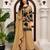 Beige faux georgette embroidered palazzo suit with dupatta
