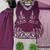 Wine pure crepe silk blend embroidered farshi suit with net dupatta