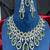 emerald green kundan necklace set with maang tika, earrings  royal zircon bridal jewellery