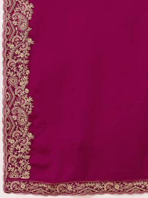 Satin Embroidery With Sequence Work Saree with Unstitched Blouse 6