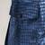 Men's matalic blue lambskin leather coat double-vented & sophisticated drape.