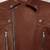 Men's brown  lambskin leather jacket multiple zipper & waist belt detail