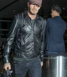 Men's black lambskin leather jacket 2 envelope pocket & button detail