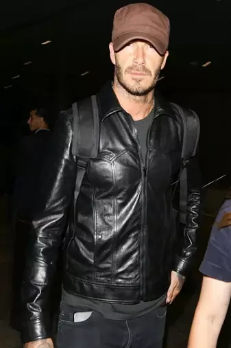 Men's black lambskin leather jacket 2 envelope pocket & button detail