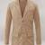 Men's tan beige lambskin leather suede  coat flap pockets & flap pockets   detail