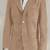 Men's tan beige lambskin leather suede  coat flap pockets & flap pockets   detail