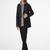 Men's black lambskin leather coat 4 envelope pocket & button detail