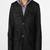 Men's black lambskin leather coat 4 envelope pocket & button detail