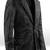 Men's black lambskin leather coat 2 envelope pocket & button  quilted collar detail