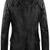 Men's black lambskin leather coat 2 envelope pocket & button  quilted collar detail