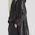 Men's black lambskin leather hooded coat 2 envelope pocket & button café collar detail