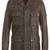 Men's dark brown  lambskin leather coat 2 envelope pocket & button detail