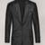Men's black lambskin leather coat flap pockets &  chest pocket detail