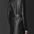Men's black lambskin leather  coat flap pockets &  chest pocket waist belt detail