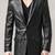 Men's black lambskin leather jacket 2 envelope pocket & button detail