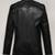 Men's black lambskin leather coat 2 zipper pocket & quilted shoulder  detail